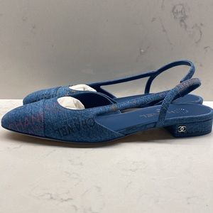 CHANEL slingbacks in denim 41.5 from 22P spring/summer collection